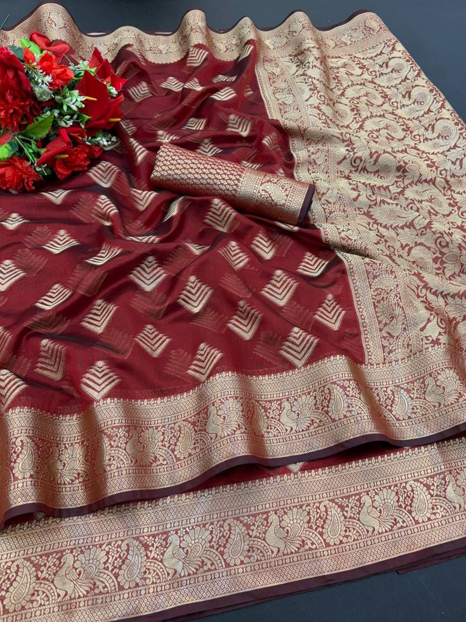 SF 731 Shubh Organza Silk Weaving Designer Sarees Wholesale Market In Surat